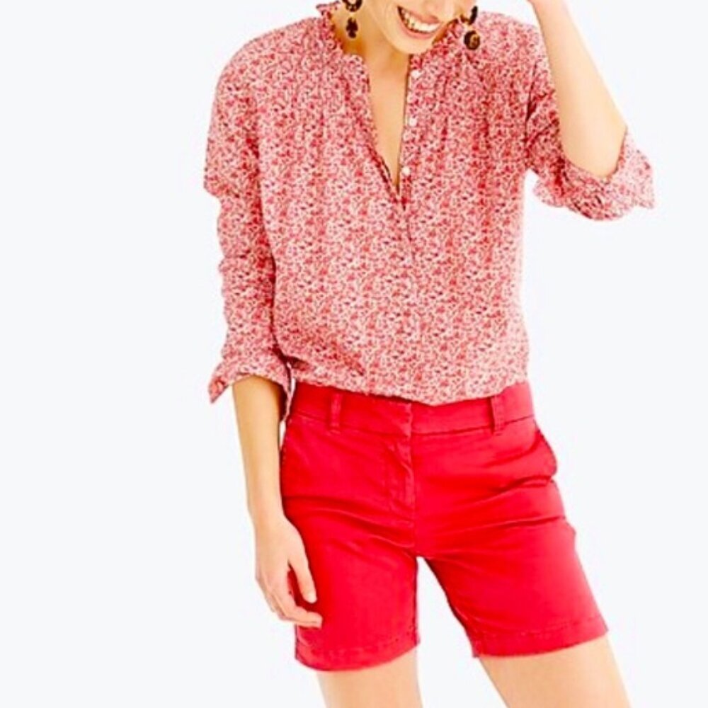 J.Crew – Red Orange Summer Chino Stretch Shorts – Women’s 10​